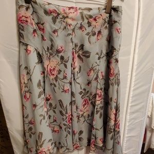 Silk Floral Skirt